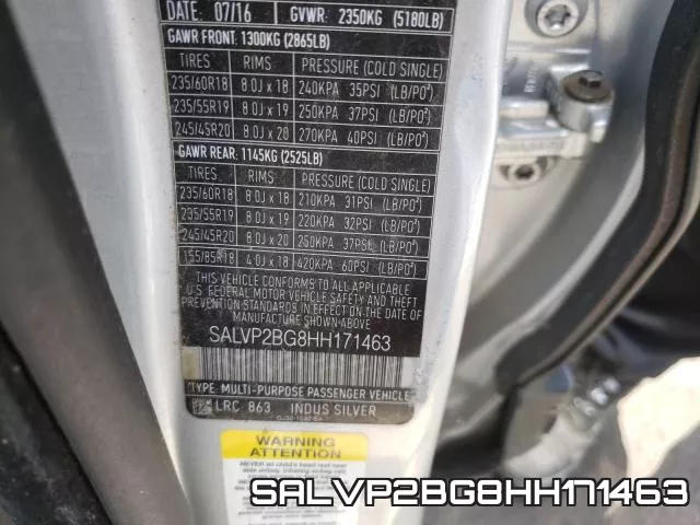 SALVP2BG8HH171463 фото 2