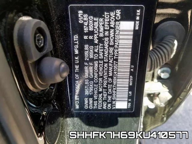 SHHFK7H69KU410577 фото 2
