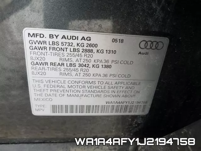 WA1A4AFY1J2194758 фото 2