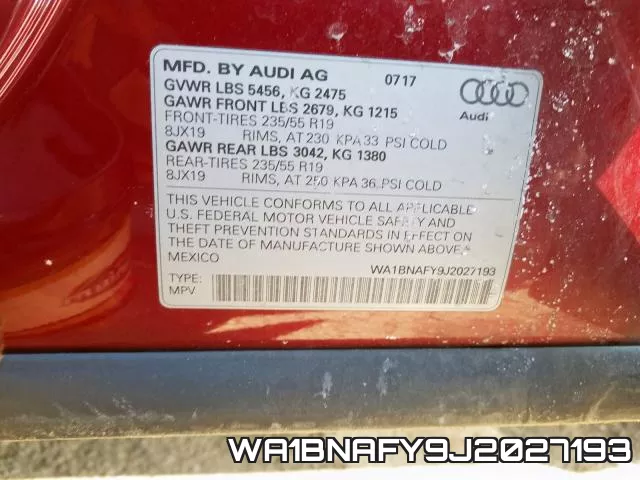 WA1BNAFY9J2027193 фото 2