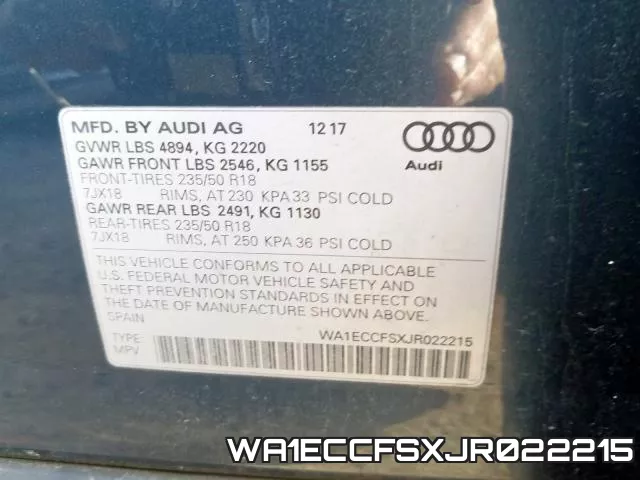 WA1ECCFSXJR022215 фото 2