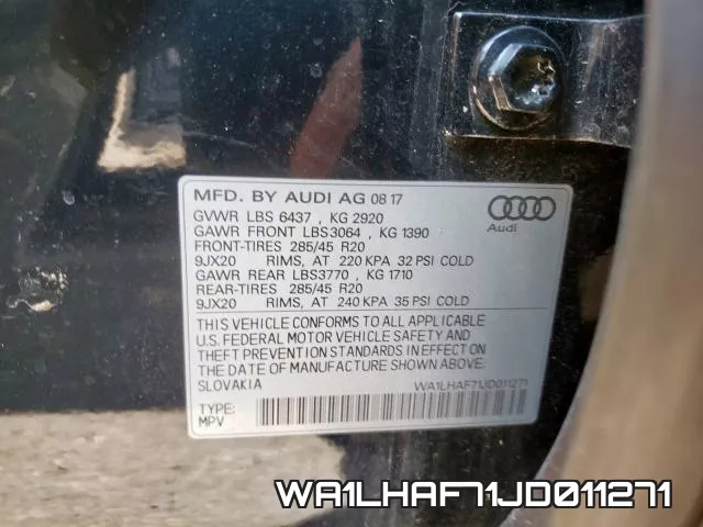 WA1LHAF71JD011271 фото 2