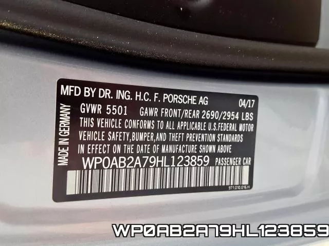 WP0AB2A79HL123859 фото 2