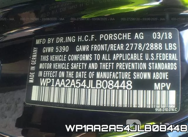 WP1AA2A54JLB08448 фото 10