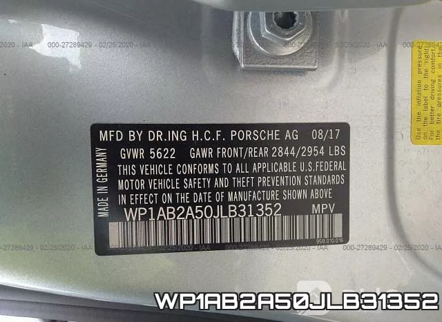 WP1AB2A50JLB31352 фото 10