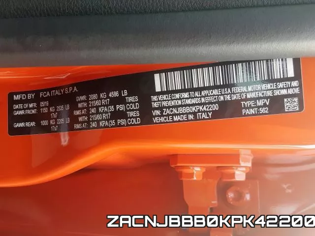 ZACNJBBB0KPK42200 фото 2