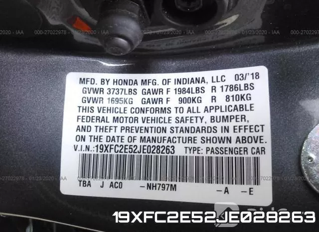 19XFC2E52JE028263 фото 10