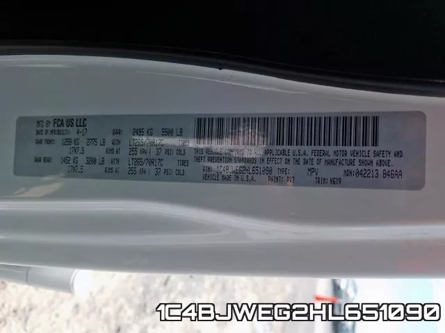 1C4BJWEG2HL651090 фото 2