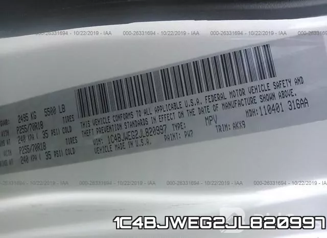 1C4BJWEG2JL820997 фото 10
