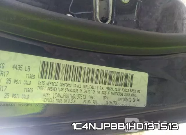 1C4NJPBB1HD137513 фото 10