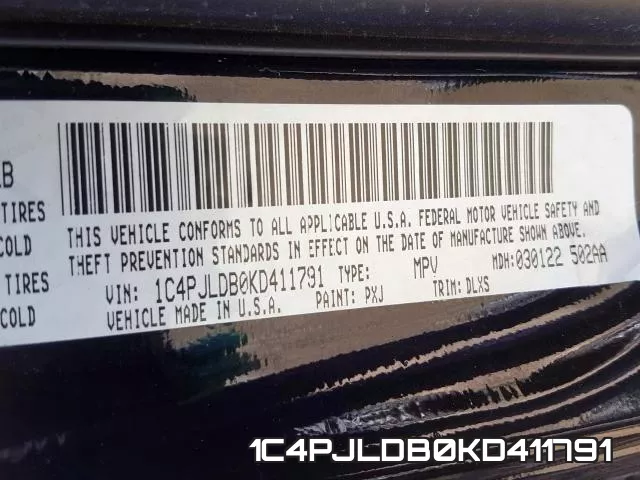 1C4PJLDB0KD411791 фото 2