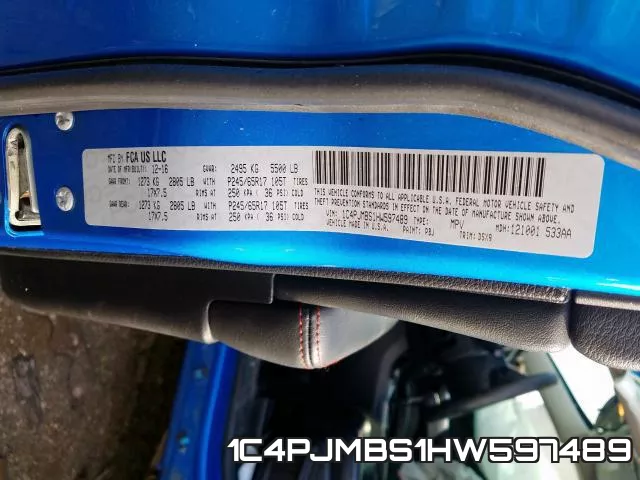 1C4PJMBS1HW597489 фото 2