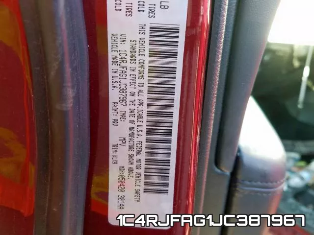 1C4RJFAG1JC387967 фото 2