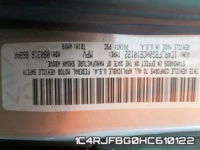 1C4RJFBG0HC610122 фото 2