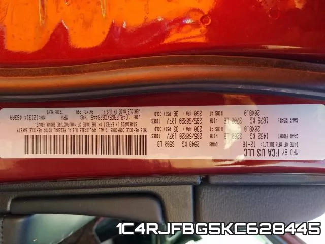 1C4RJFBG5KC628445 фото 2