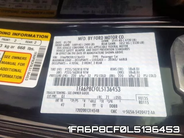 1FA6P8CF0L5136453 фото 2