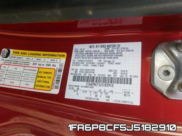 1FA6P8CF5J5182910 фото 2