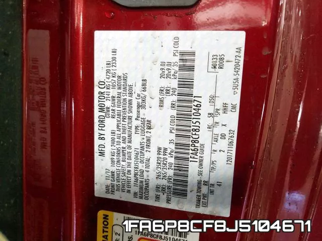 1FA6P8CF8J5104671 фото 2