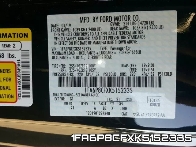 1FA6P8CFXK5152335 фото 2