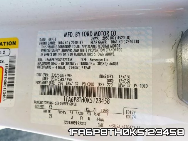 1FA6P8TH0K5123458 фото 2