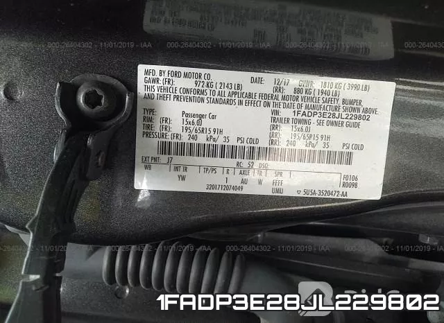 1FADP3E28JL229802 фото 10