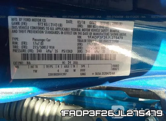 1FADP3F26JL275479 фото 10