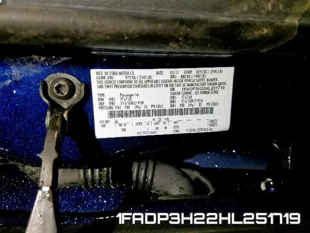 1FADP3H22HL251719 фото 2