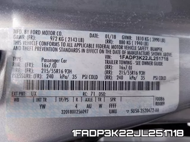 1FADP3K22JL251718 фото 2