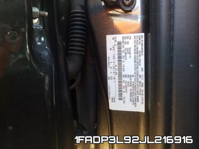 1FADP3L92JL216916 фото 2