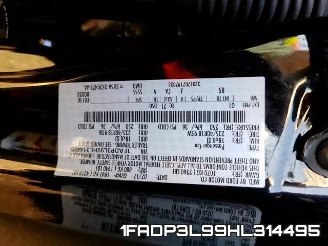 1FADP3L99HL314495 фото 2