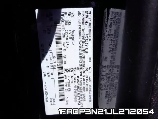1FADP3N21JL272054 фото 2