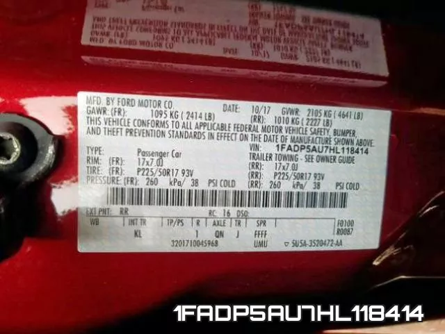1FADP5AU7HL118414 фото 2
