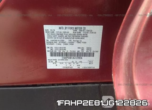 1FAHP2E81JG122826 фото 10