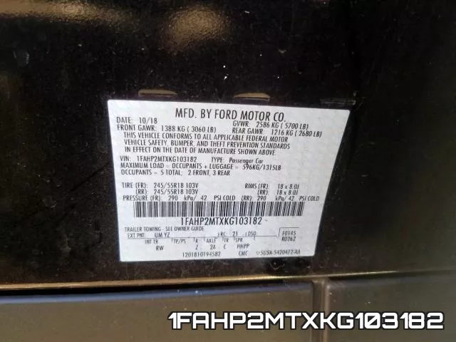 1FAHP2MTXKG103182 фото 2