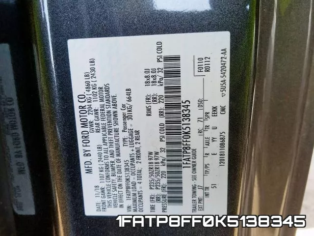1FATP8FF0K5138345 фото 2