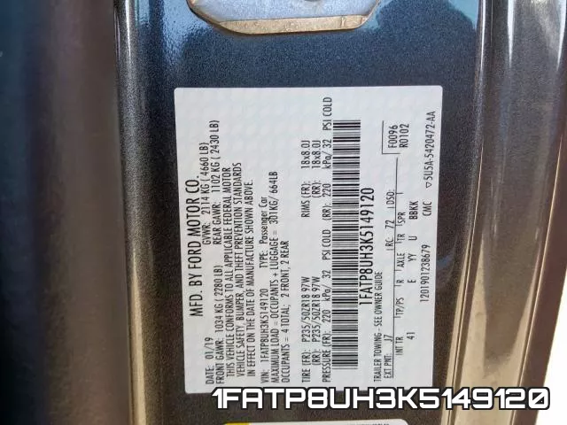1FATP8UH3K5149120 фото 2