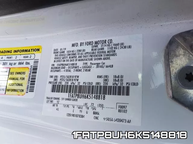 1FATP8UH6K5148818 фото 2