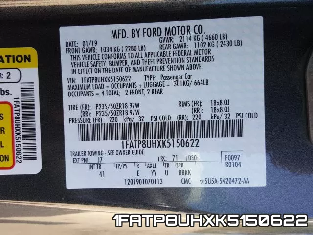 1FATP8UHXK5150622 фото 2