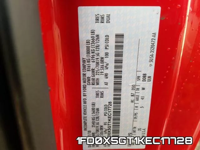 1FD0X5GT1KEC17728 фото 2