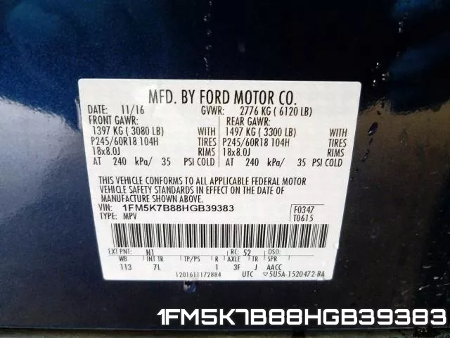 1FM5K7B88HGB39383 фото 2