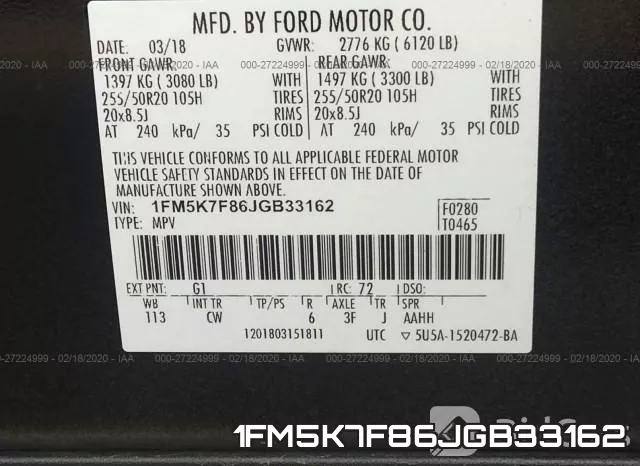 1FM5K7F86JGB33162 фото 10