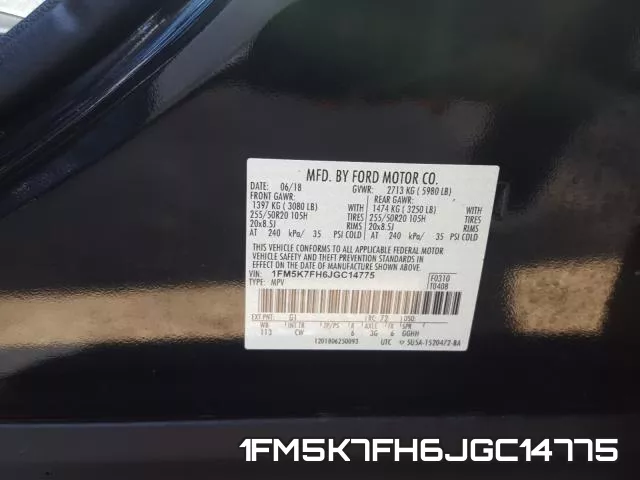 1FM5K7FH6JGC14775 фото 2