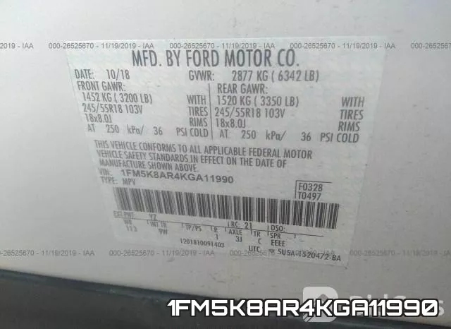 1FM5K8AR4KGA11990 фото 10