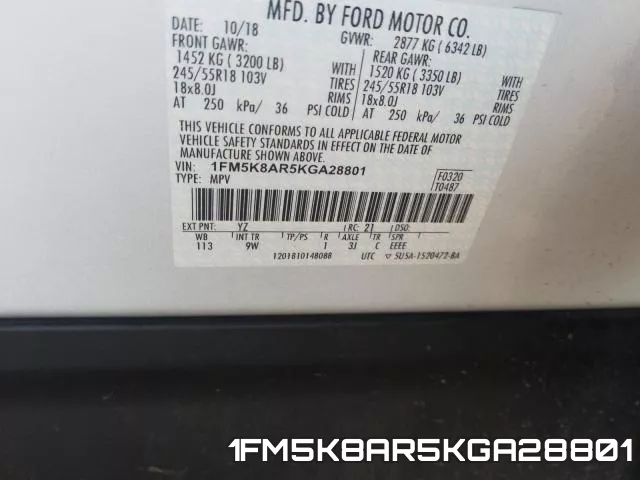 1FM5K8AR5KGA28801 фото 2
