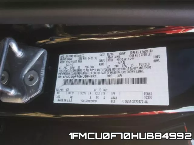 1FMCU0F70HUB84992 фото 2