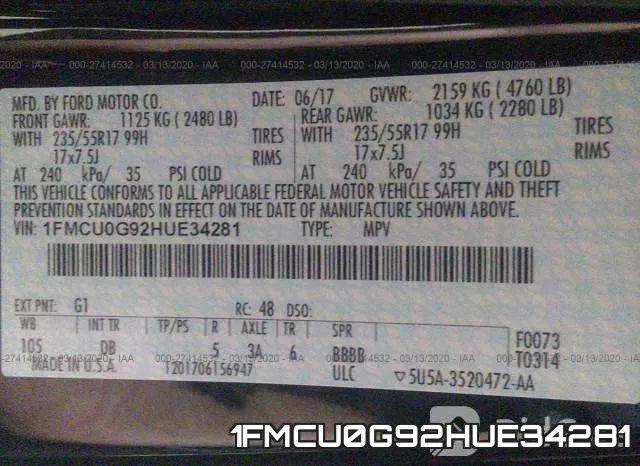 1FMCU0G92HUE34281 фото 10