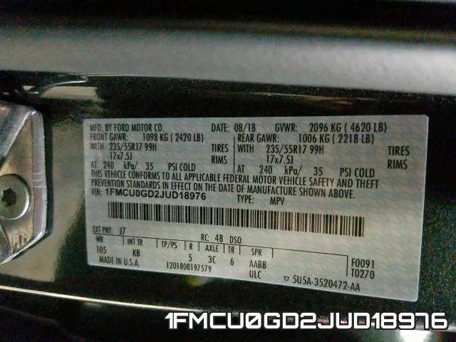 1FMCU0GD2JUD18976 фото 2