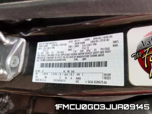 1FMCU0GD3JUA09145 фото 2