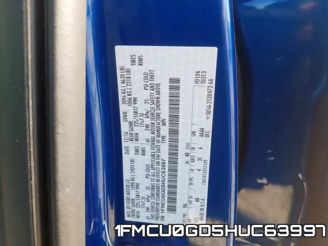 1FMCU0GD5HUC63997 фото 2