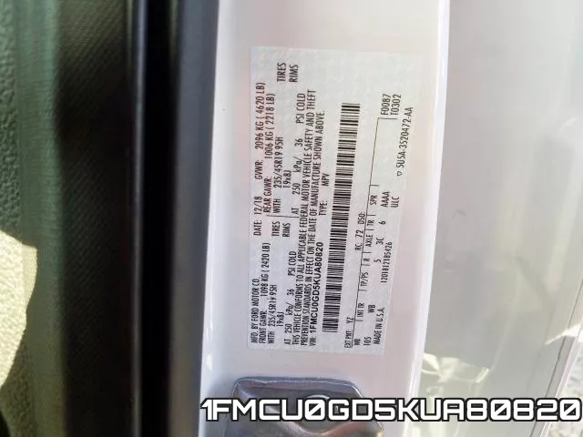 1FMCU0GD5KUA80820 фото 2